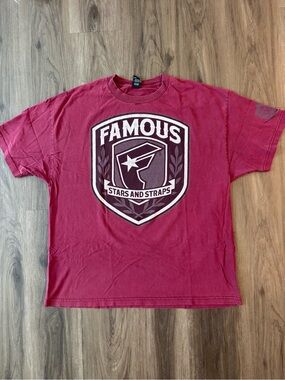 Famous Stars & Straps Men's Maroon Shield Graphic Tee